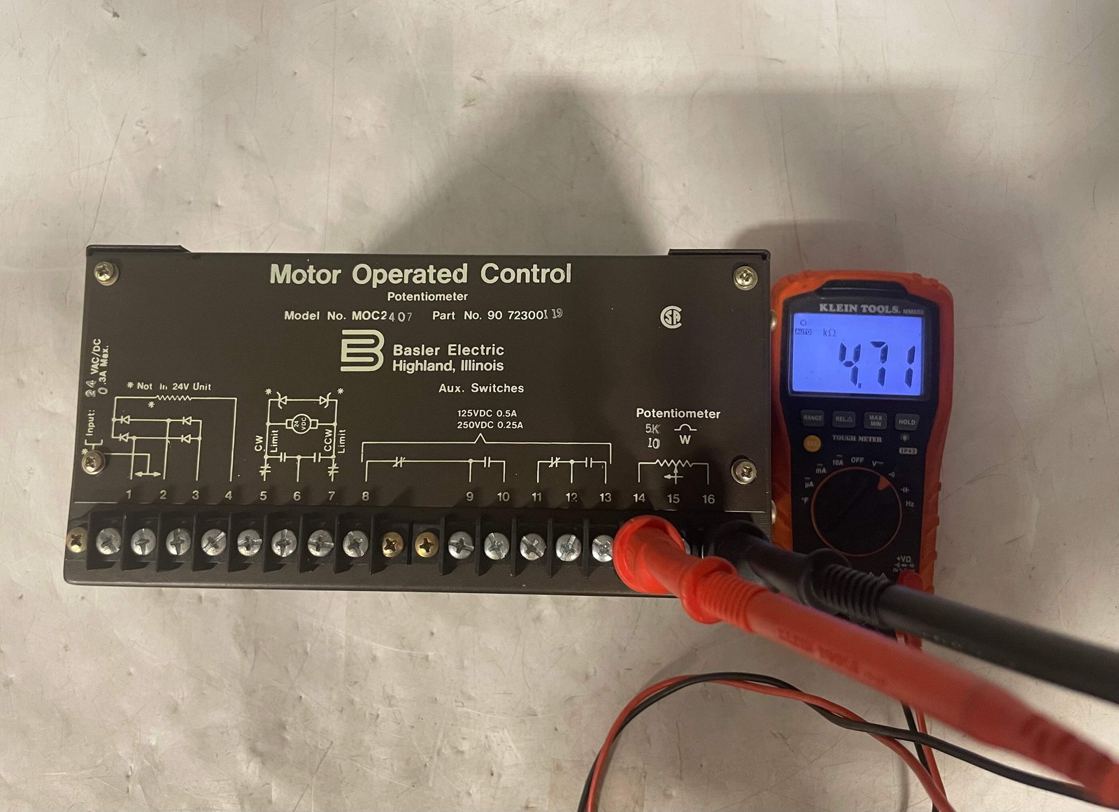 Basler Electric 9072300119 MOC2407 Motor Operated Control Potentiometer (Used)