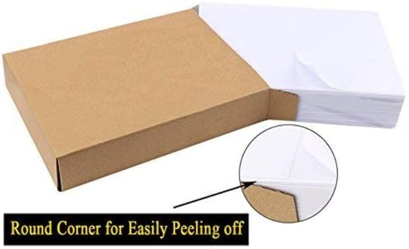 1000 White Half Sheet Shipping Labels – 8.27 x 5.32 Inches for Easy Printing