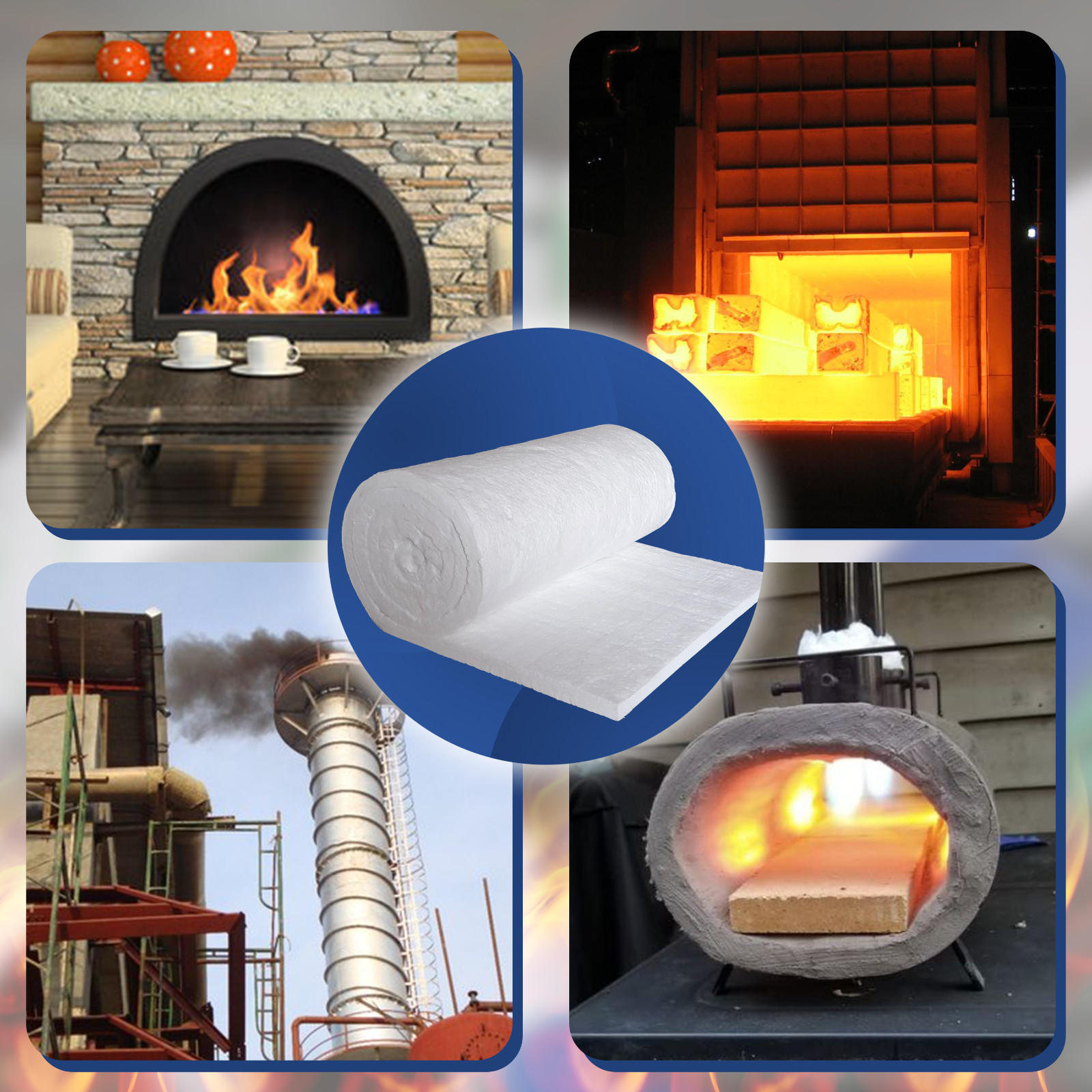 Ceramic Fiber Blanket – 1”X12”X32”, 8LB, 2400F for Wood Stove Forge Furnace etc.