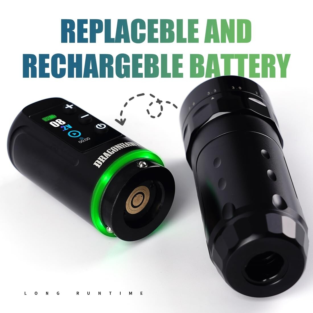 Dragonhawk L3 Tattoo Kit, Cordless/Cord Complete Tattoo 2 Batteries 2,000mAh