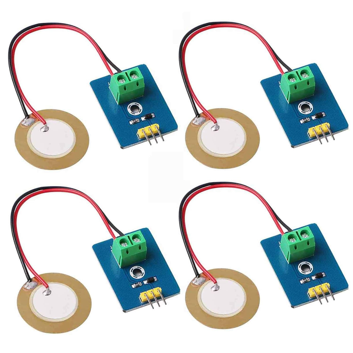 4Pcs Analog Ceramic Piezo Vibration Sensor Module 3.3V/5V for Arduino DIY Kit