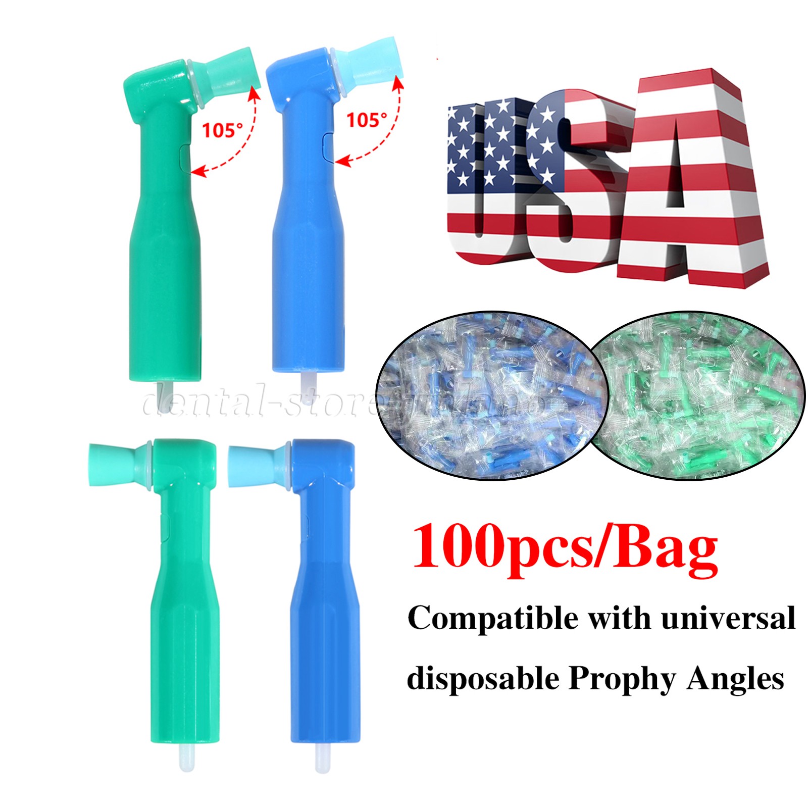 100/500/pk Top Prophy Angles Firm Cups Quality Dental Disposable Prophy Angle US