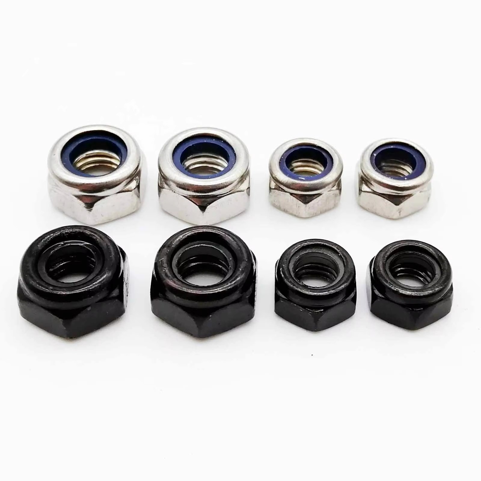 Stainless Steel Nylon Lock Nut M2 M2.5 M3 M3.5 M4 M5 M6 M8 M10 M12 M14 M16 100pc