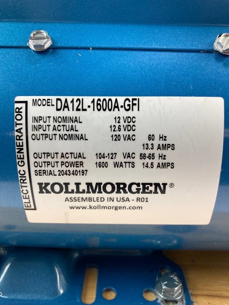Kollmorgen DA12L-1600A-GFI Electric Generator