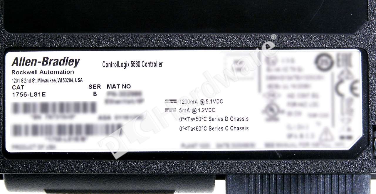 Surplus Pre-owned Allen Bradley 1756-L81E /B Logix 5580 3MB Memory Controller