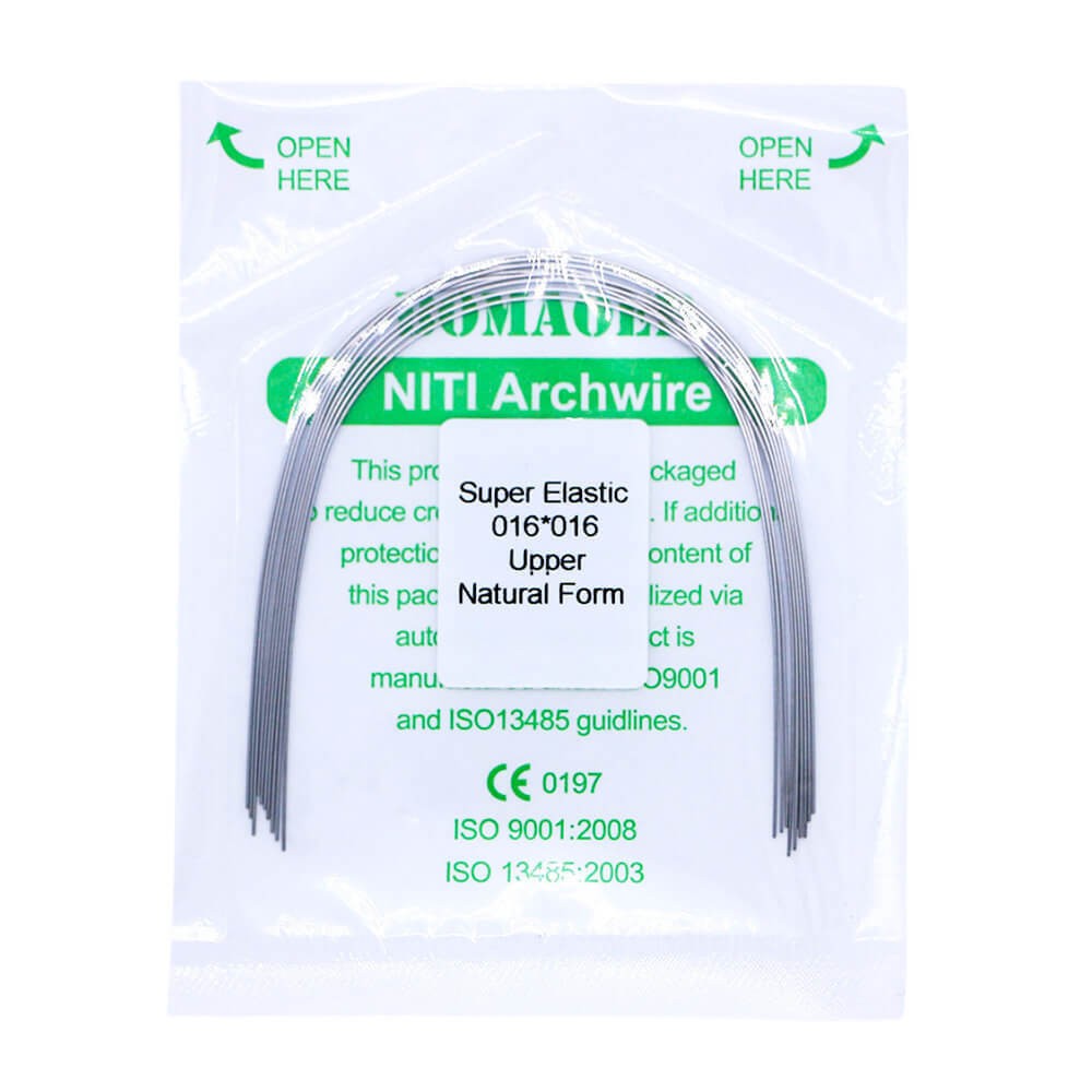 20×Dental Ortho Super Elastic Niti Rectangular Arch Wire Natural 16×16 Upper