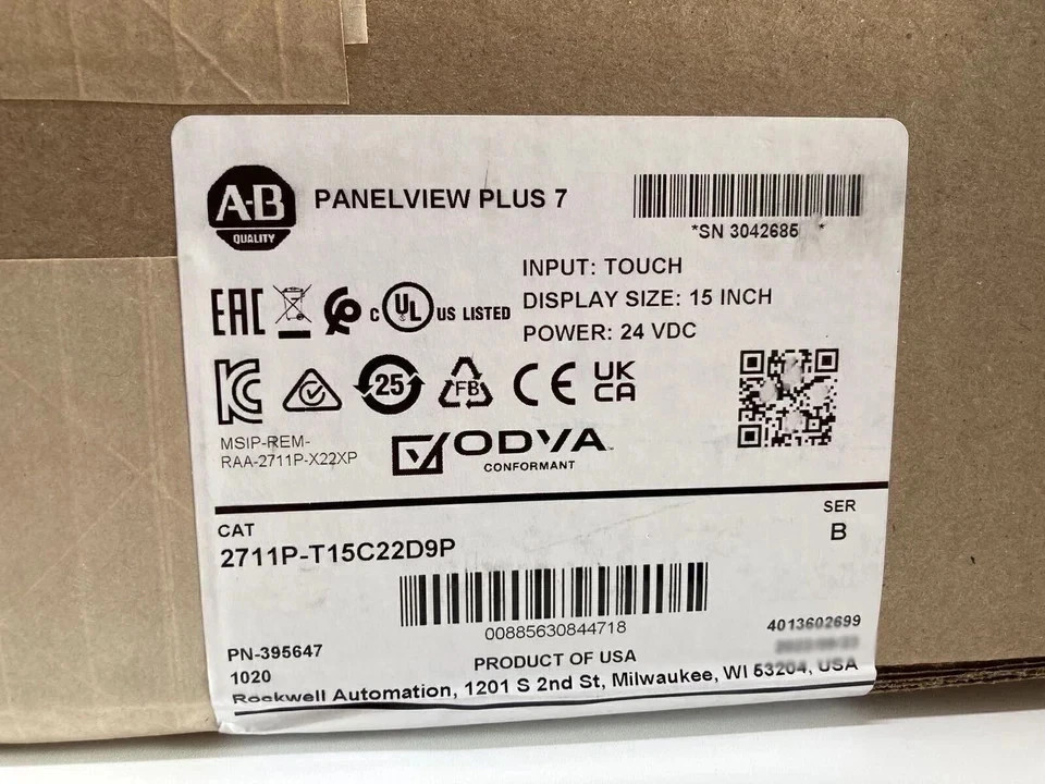 New Sealed 2711P-T15C22D9P Allen-Bradley PanelView Plus 7 Graphic Terminal