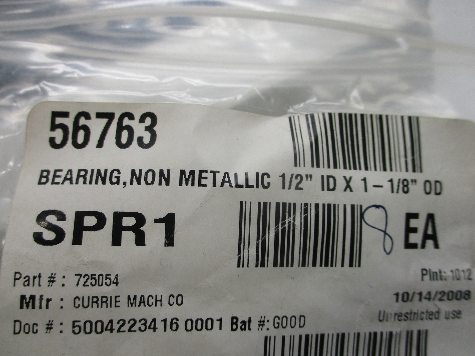CURRIE MACHINE 725054 BEARING LOT OF 8 NSNP