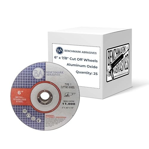 6″ Aluminum Oxide Cut Off Wheels for Metal & Stainless Steel – 25 Pack, .045″ Th