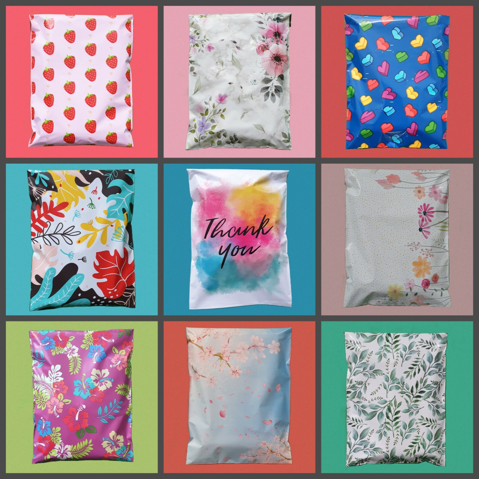 10×13 Poly Mailers Designer Self Adhesive Shipping Envelope Bags Choose design