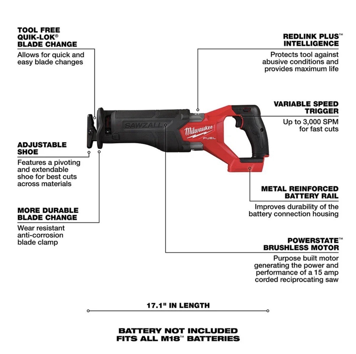 Milwaukee 3697-27 M18 FUEL 18V 7 Tool Cordless Lithium-Ion Combo Kit