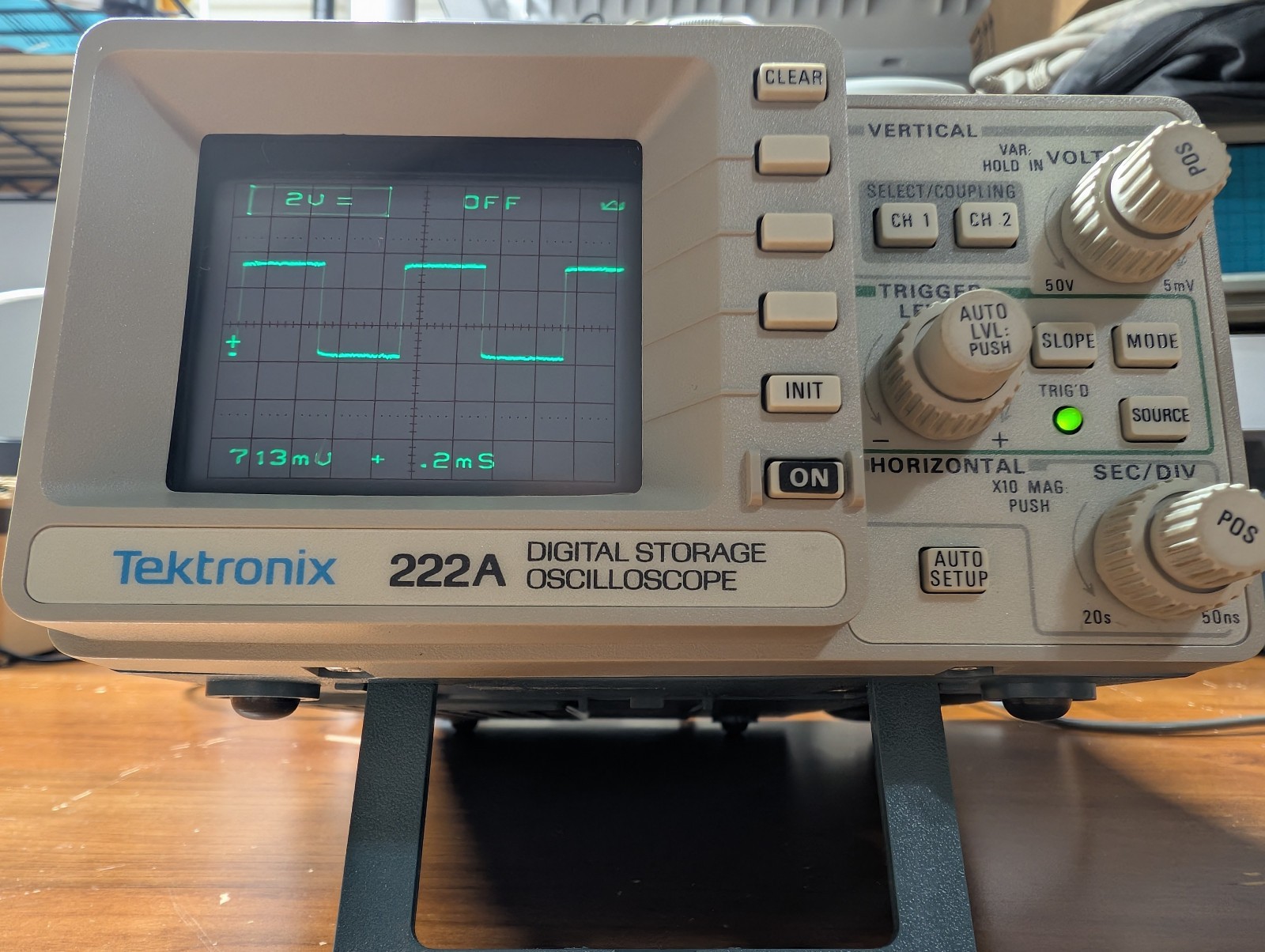 Tektronix 222A Digital Storage Oscilloscope with Probes, Case and Power Supply