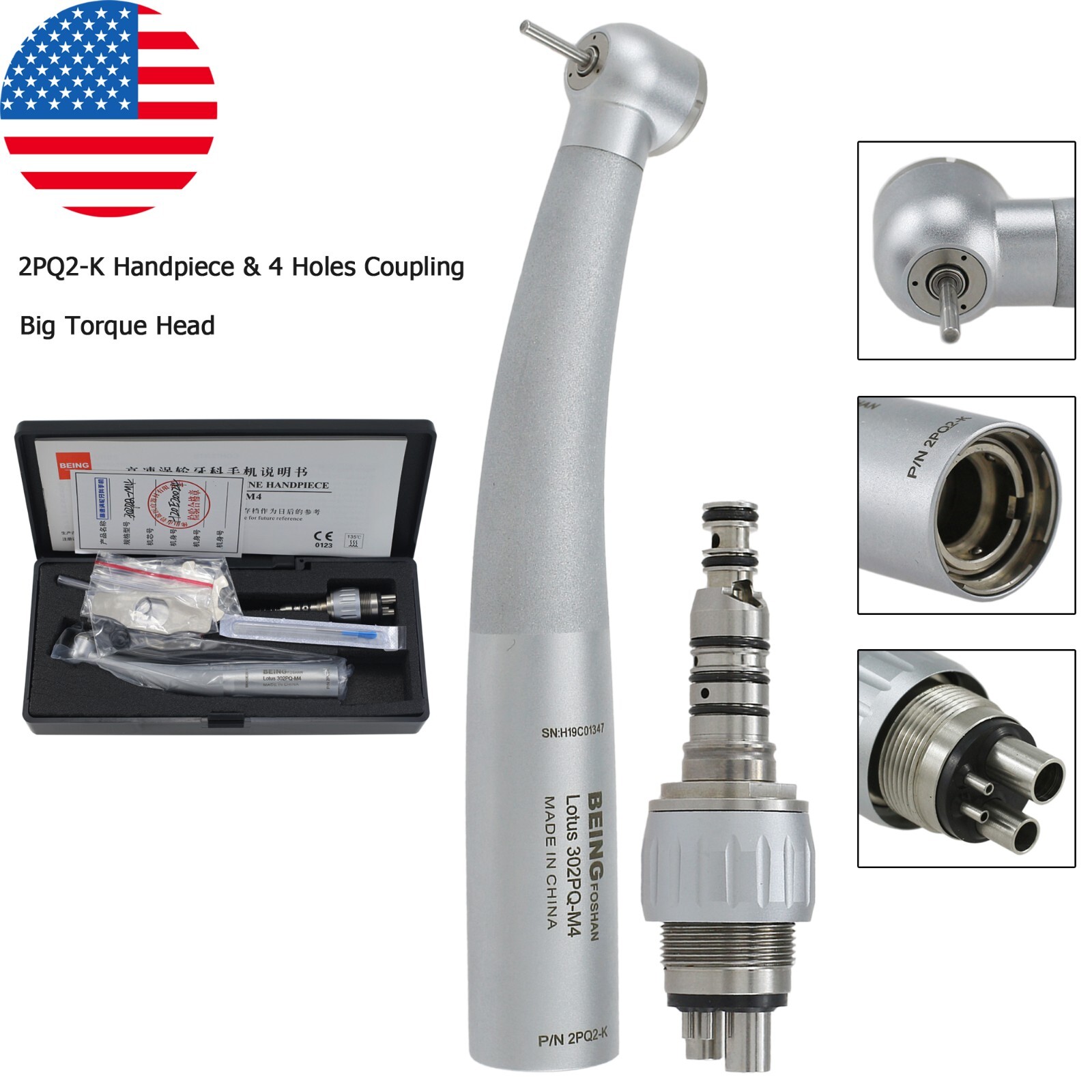 COXO Dental High Speed Handpiece Fiber Optic For KAVO MULTIflex Coupler 4 6 Hole