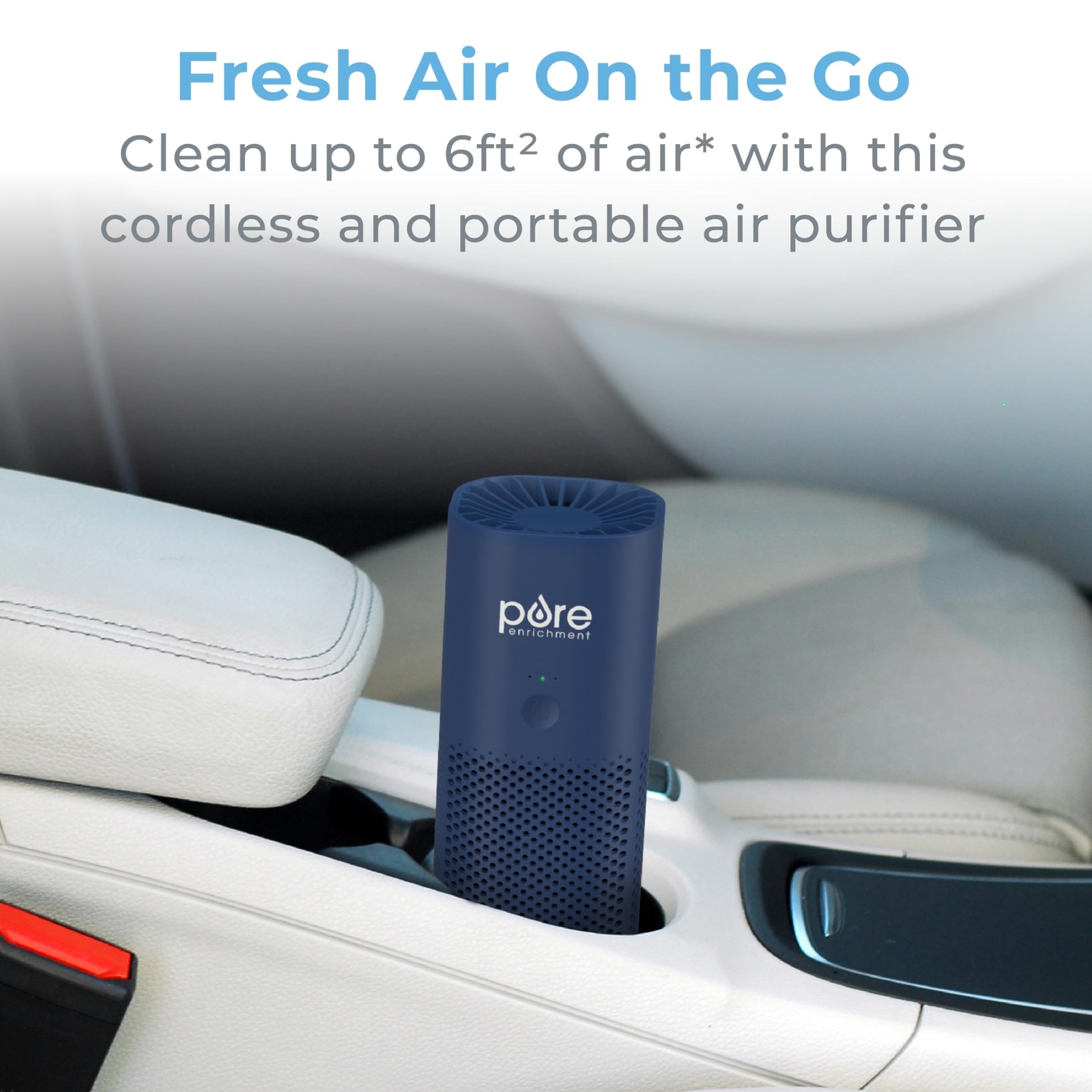 Pure Enrichment PureZone Mini Portable Air Purifier – Cordless True HEPA Filt…