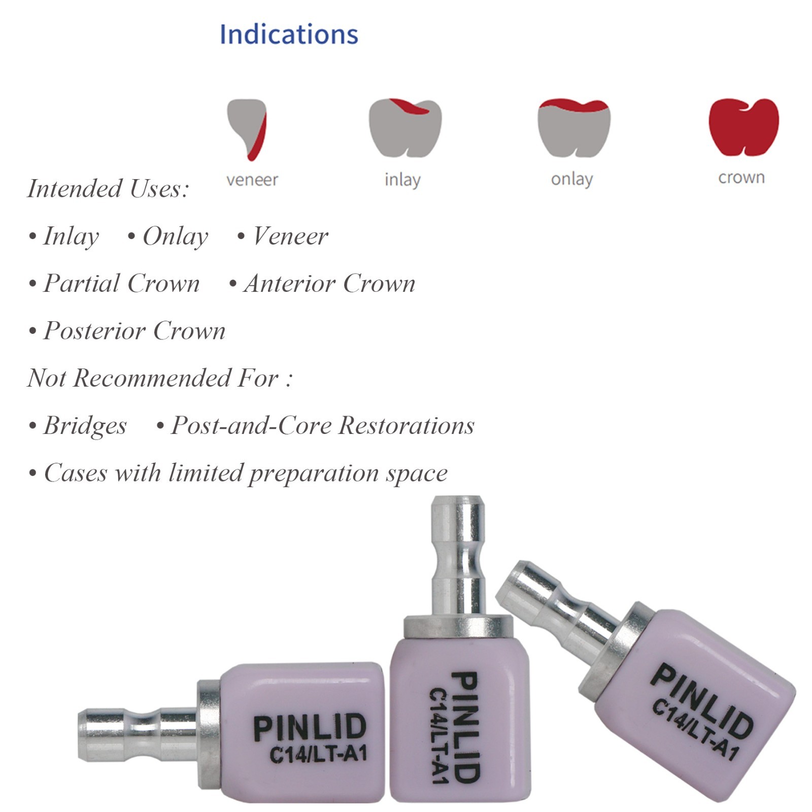 Dental Emax C14 Lithium Disilicate Glass Ceramic Crown Blocks CEREC CAD CAM LT
