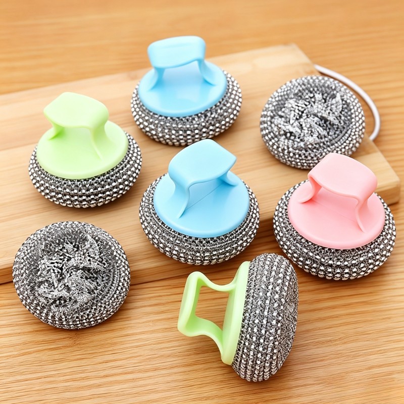 3Pcs Kitchen Cleaning Brush Set With Handle Dish Pan Scrub Brush Tool