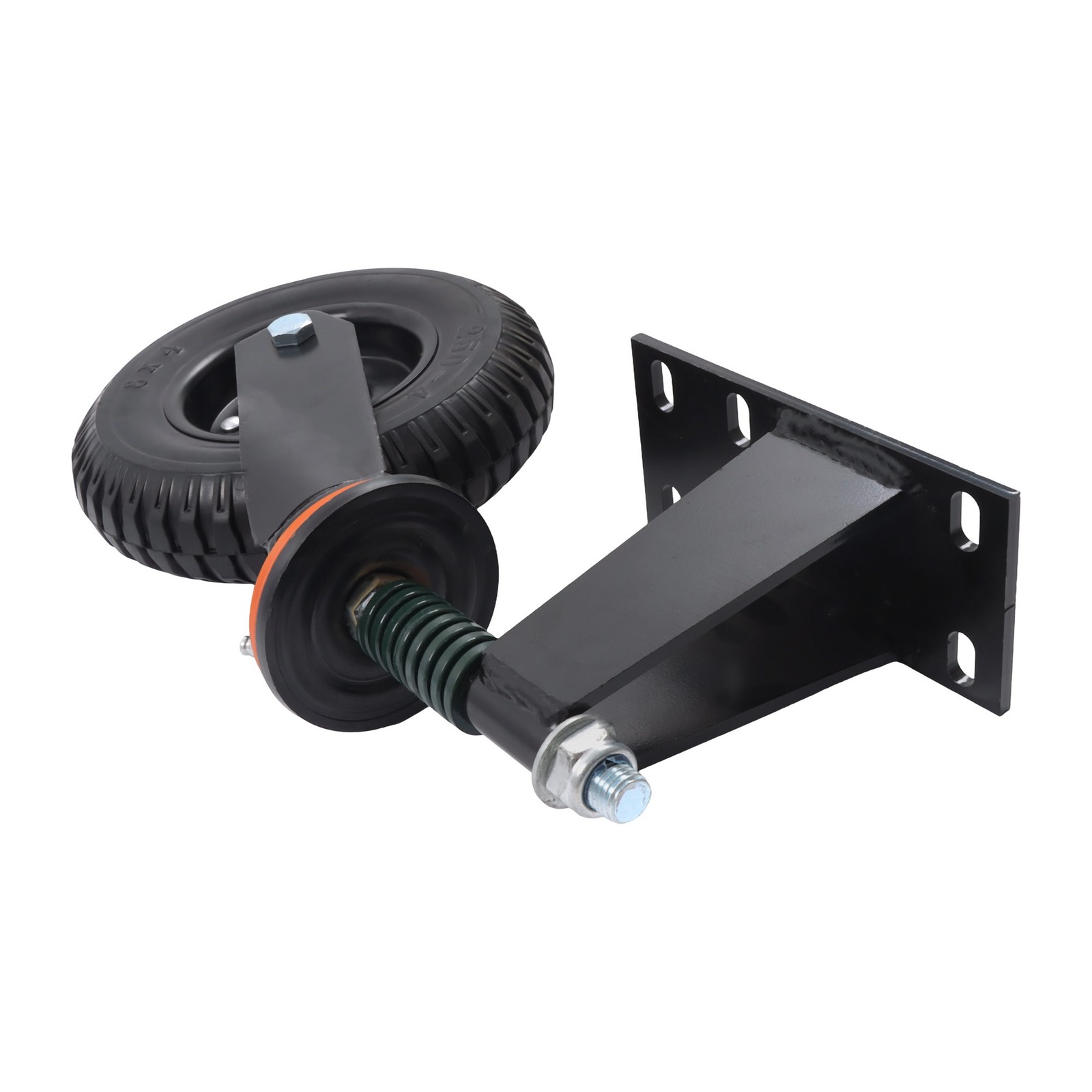 2 Pcs Gate Casters 8″ Heavy Duty (Straight/U-Bolt) Spring-Loaded 600Lbs Caster