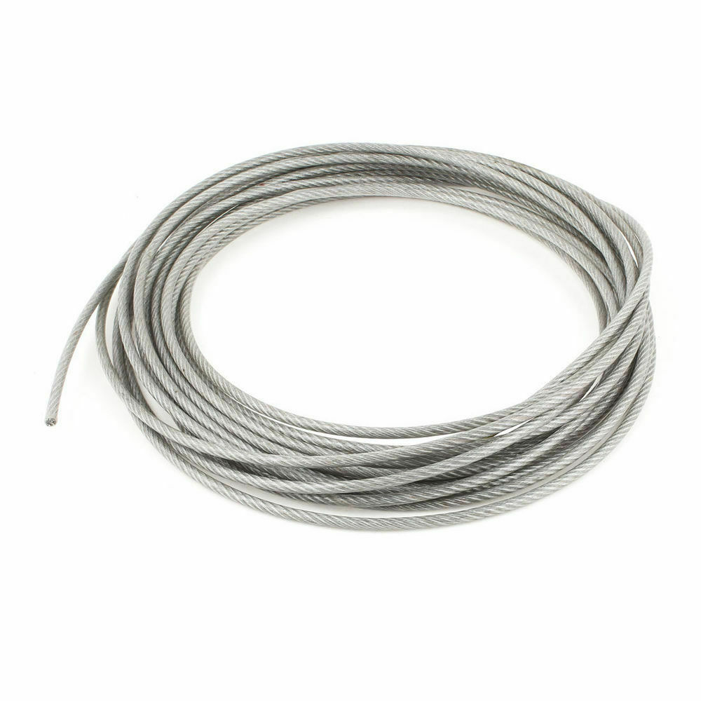 Vinyl Coated Wire Rope Cable 1/16 – 3/32 7×7: 50,100, 200, 250, 500,1000, 2500Ft