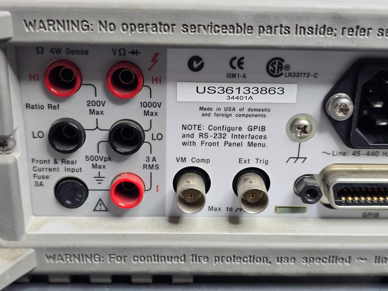 Agilent Technologies 34401A Benchtop Digital Multimeter Partially Tested