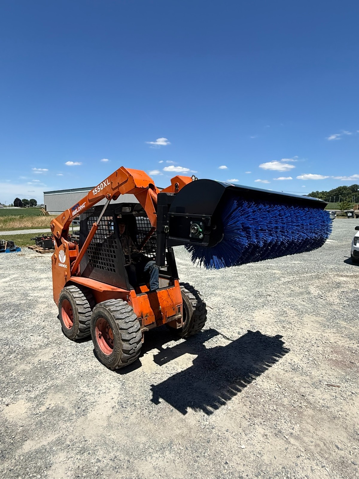 72″ Skid Steer Angle Broom Hydraulic Sweeper Attachment Quick Attach Not Mini