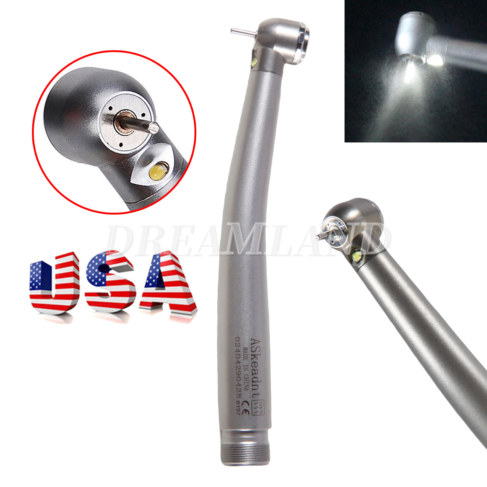 NSK Style Dental Fiber Optic LED E-generator/ High Speed Handpiece 4 Hole/2 Hole
