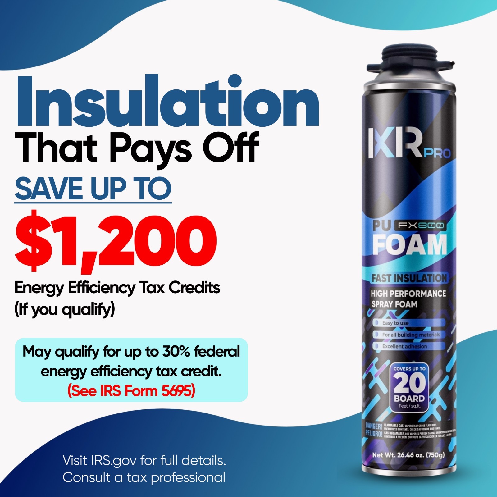 Spray Foam Insulation Can (6 x 23.1 oz. (655 g)) Expanding Foam Sealant