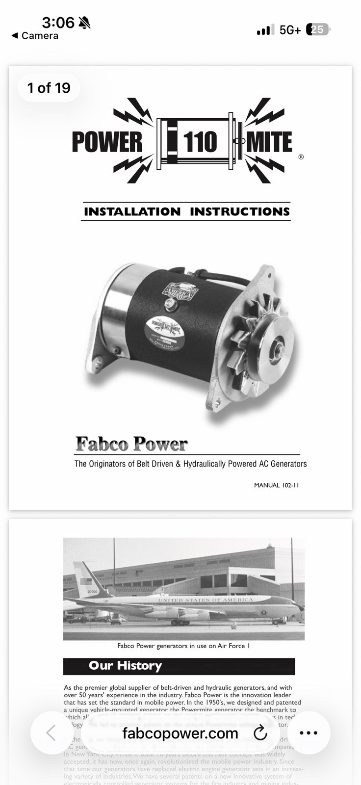Fabco PowerMite 110 Generator – Hydraulic/Belt Driven Generator – Heavy Duty