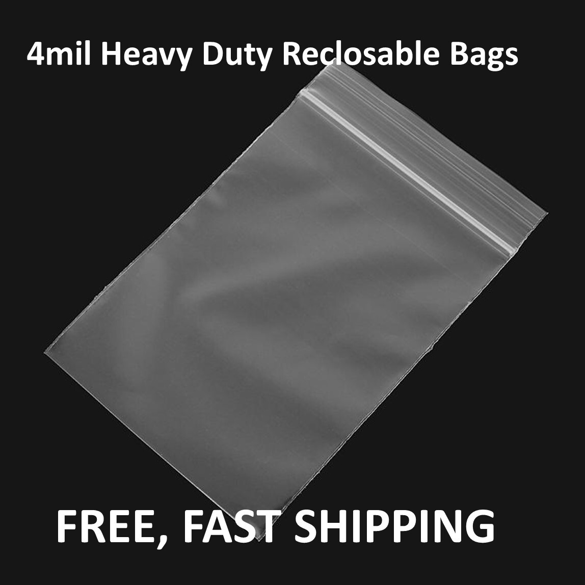 Clear Reclosable Zip Seal Top Lock 4Mil Heavy Duty Bags Plastic 4 Mil Baggies