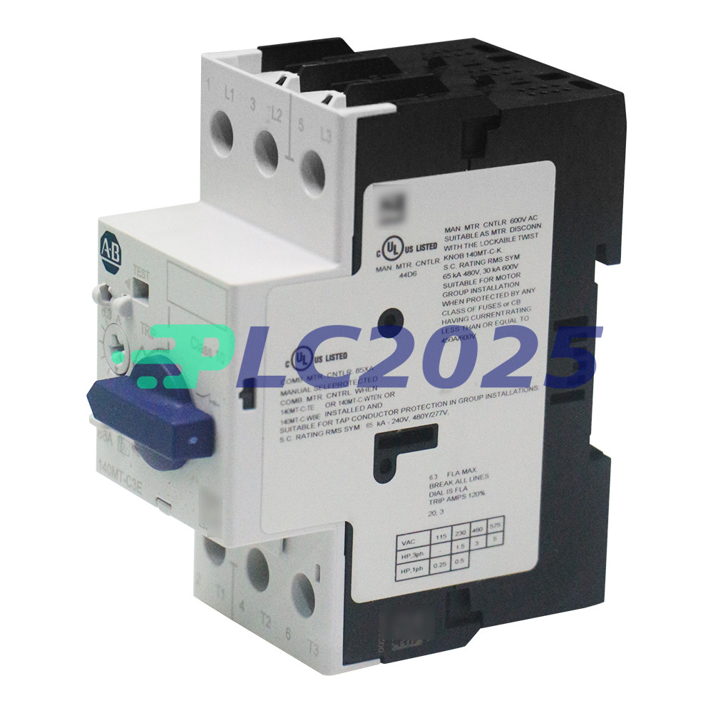 Allen Bradley 140MT-C3E-B63 C Frame, 4 – 6.3A,Motor Protection Circuit Breaker
