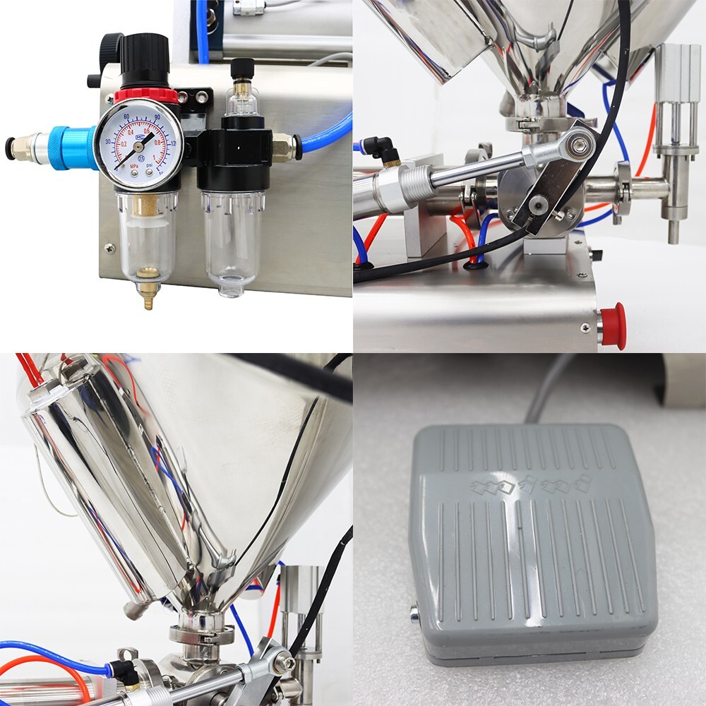 100-1000ml Pneumatic Paste Liquid Heating Filling Machine 1 Nozzle Piston Filler