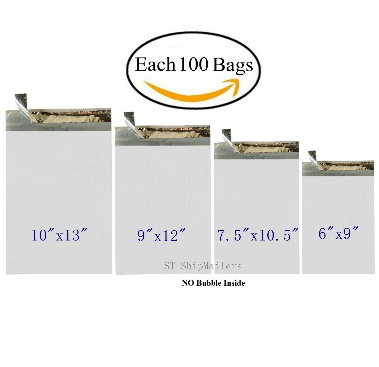 400 Poly Mailers Shipping Bags Each 100 6×9 7.5×10.5 9×12 10×13 – ST ShipMailers