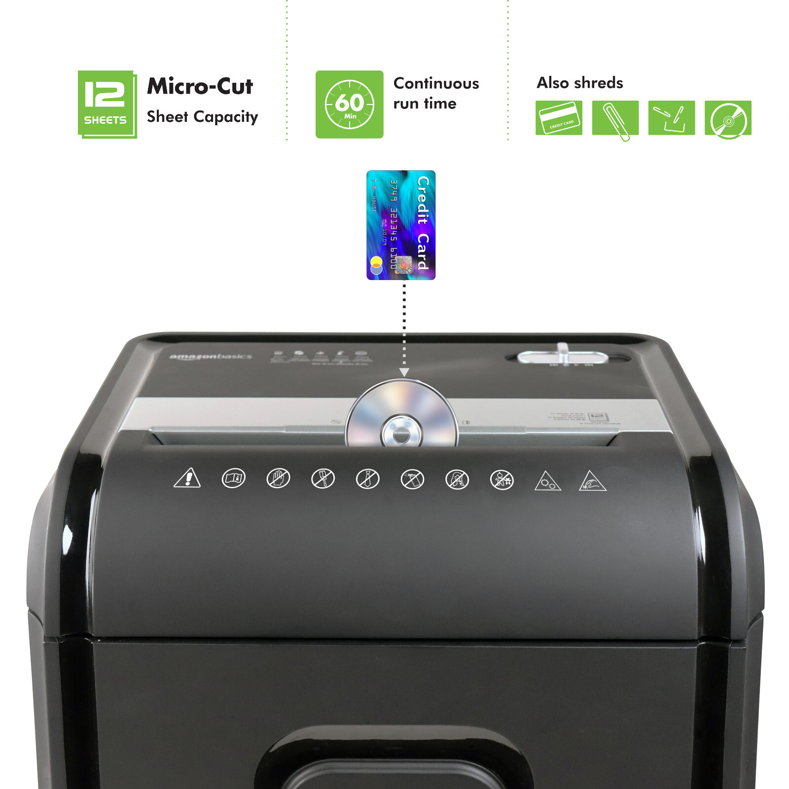 Aurora AU1275MB High-Security 12-Sheet Micro-Cut Paper and CD/Card Shredder