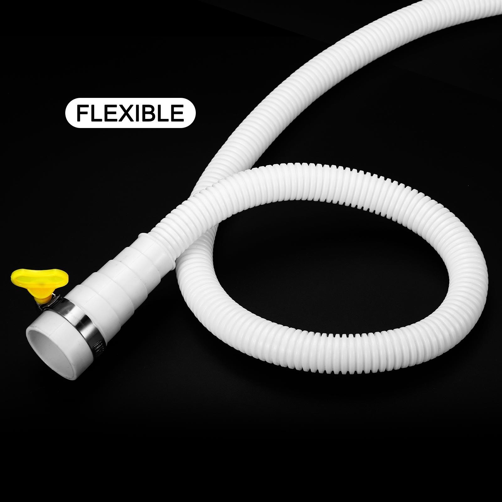 Universal Air Conditioner Drain Hose 20-30mm ID 3.3ft White 2pcs