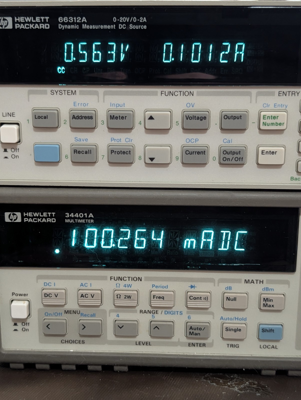 HP/Agilent 66312A Dynamic Measurement DC Source – 20V 2A 40W – Good Condition!