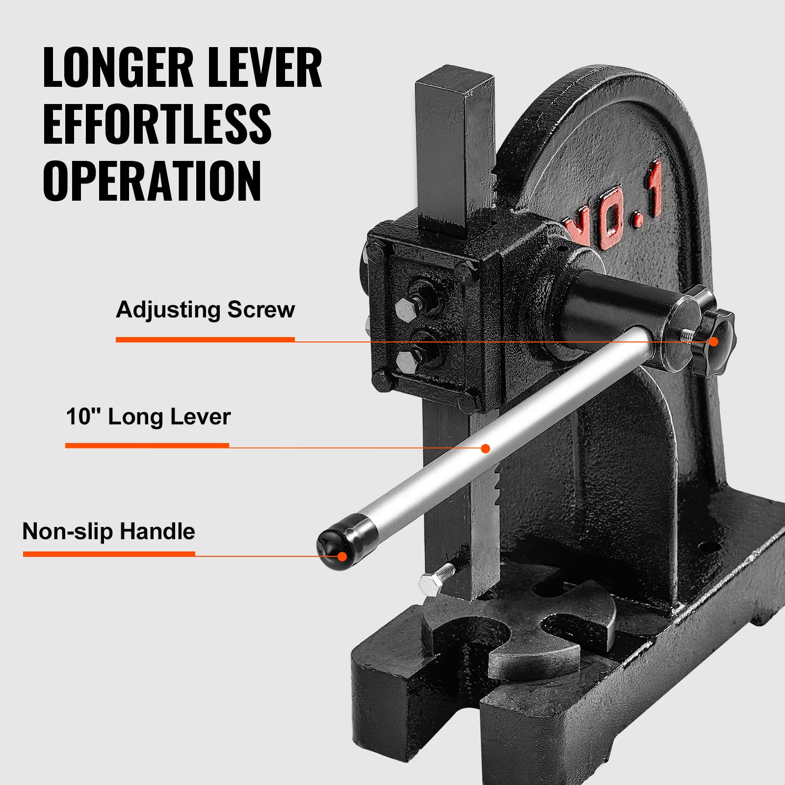 Arbor Press 1 Ton Manual Desktop Press Lever Mountable Bearings Cast Iron