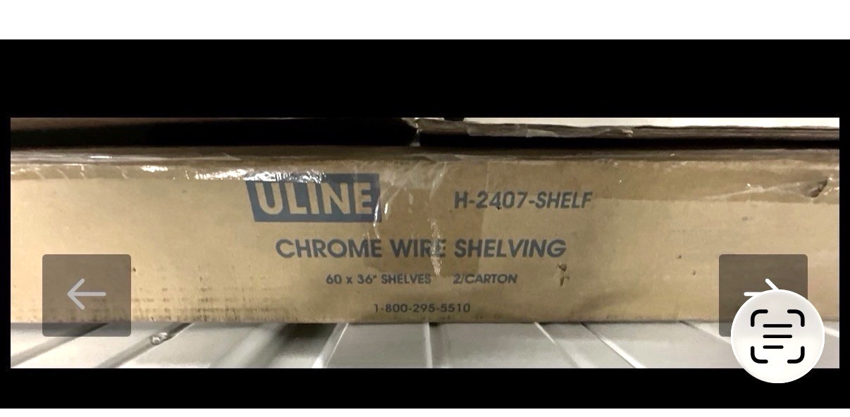 ULINE H-2407 Additional Stainless Steel Wire Shelves – 60 x 36 Box of Two – NEW!