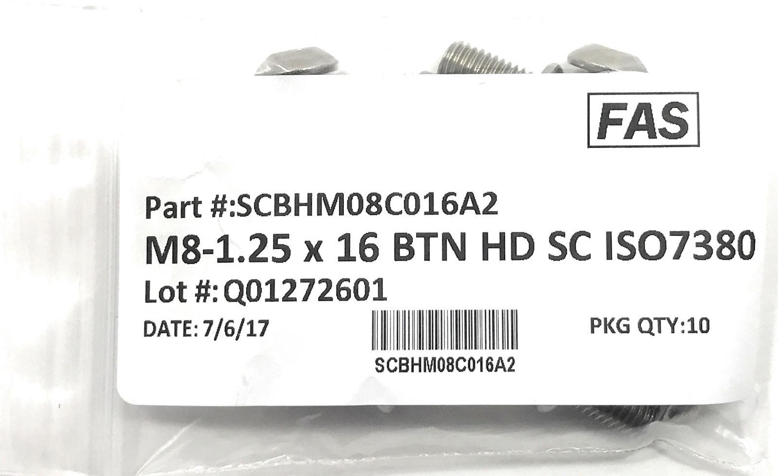 (10) M8 x 1.25 x16 Stainless Steel Button Head Socket Cap Screws ISO7380 M8-1.25