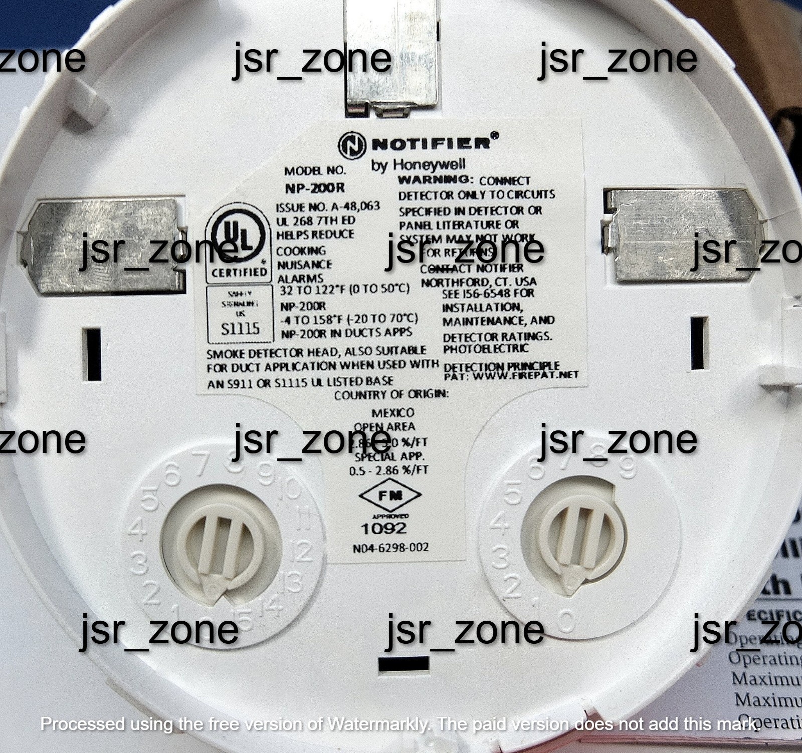 BRAND NEW NP-200R Notifier Photoelectric Smoke Detector “White”