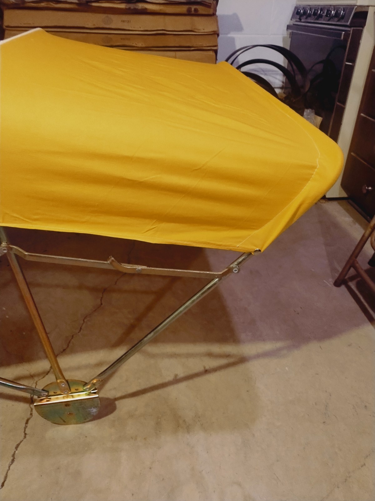 BUGGY TOP Umbrella TRACTOR 3 Bow Frame Yellow White Canopy Minneapolis Moline 40