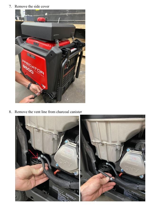 Predator Generator gas tank extended run time kit auxiliary fuel tank 9500