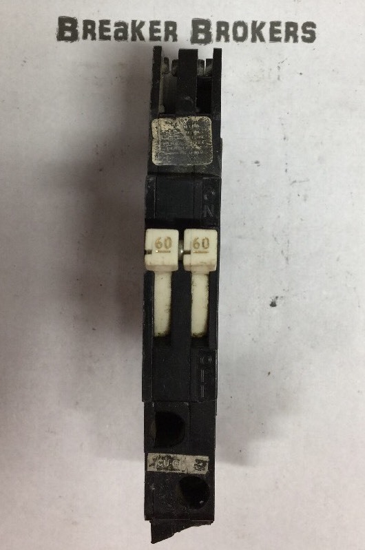 Zinsco GTE Sylvania 60 AMP 2 Pole Breaker Type RC-38 with 240V PIN SHIPS TODAY