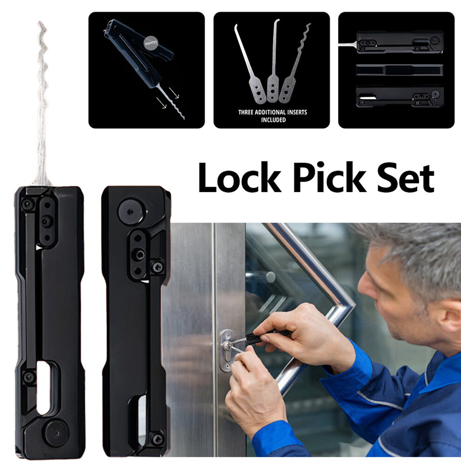 3Pcs Multi-Function Grav Pick ABS Plus Iron Lock Outdoor Repair Tool Replacement