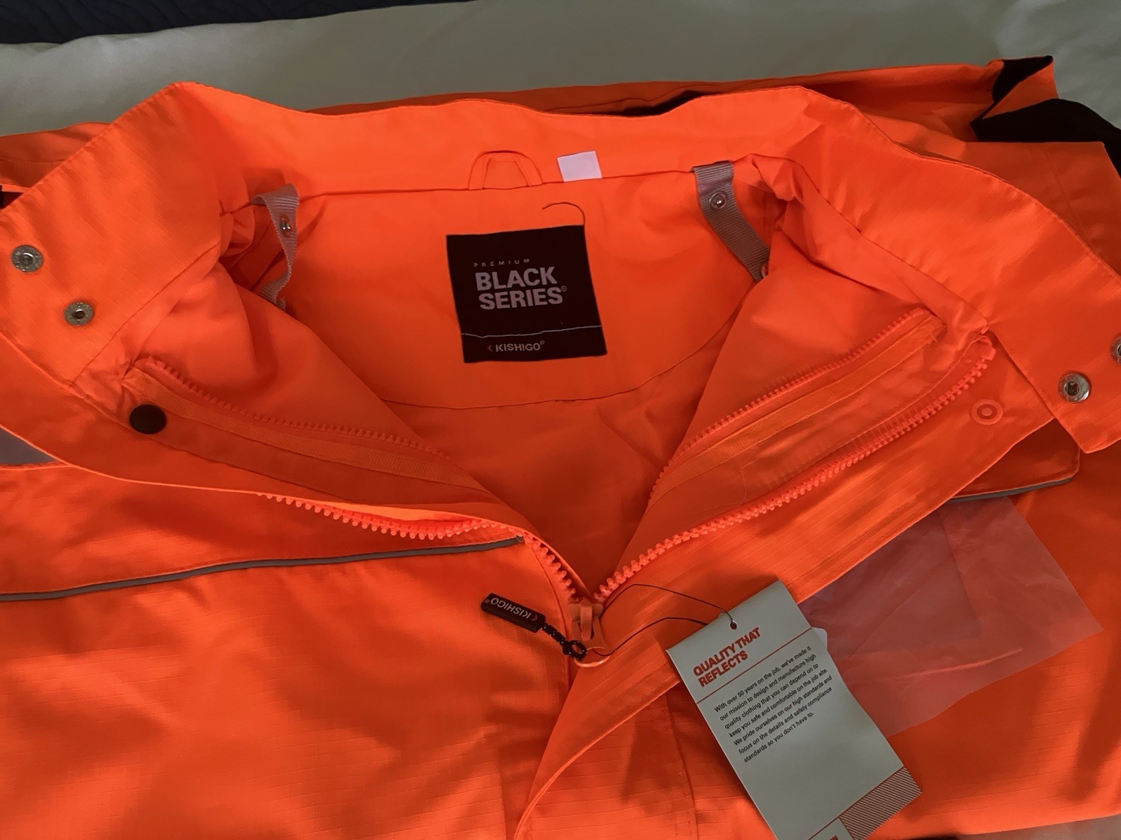 Kishigo 5XL Hi Vis Soft Shell Jacket Orange Black Series ANSI Class 3 JS136 New