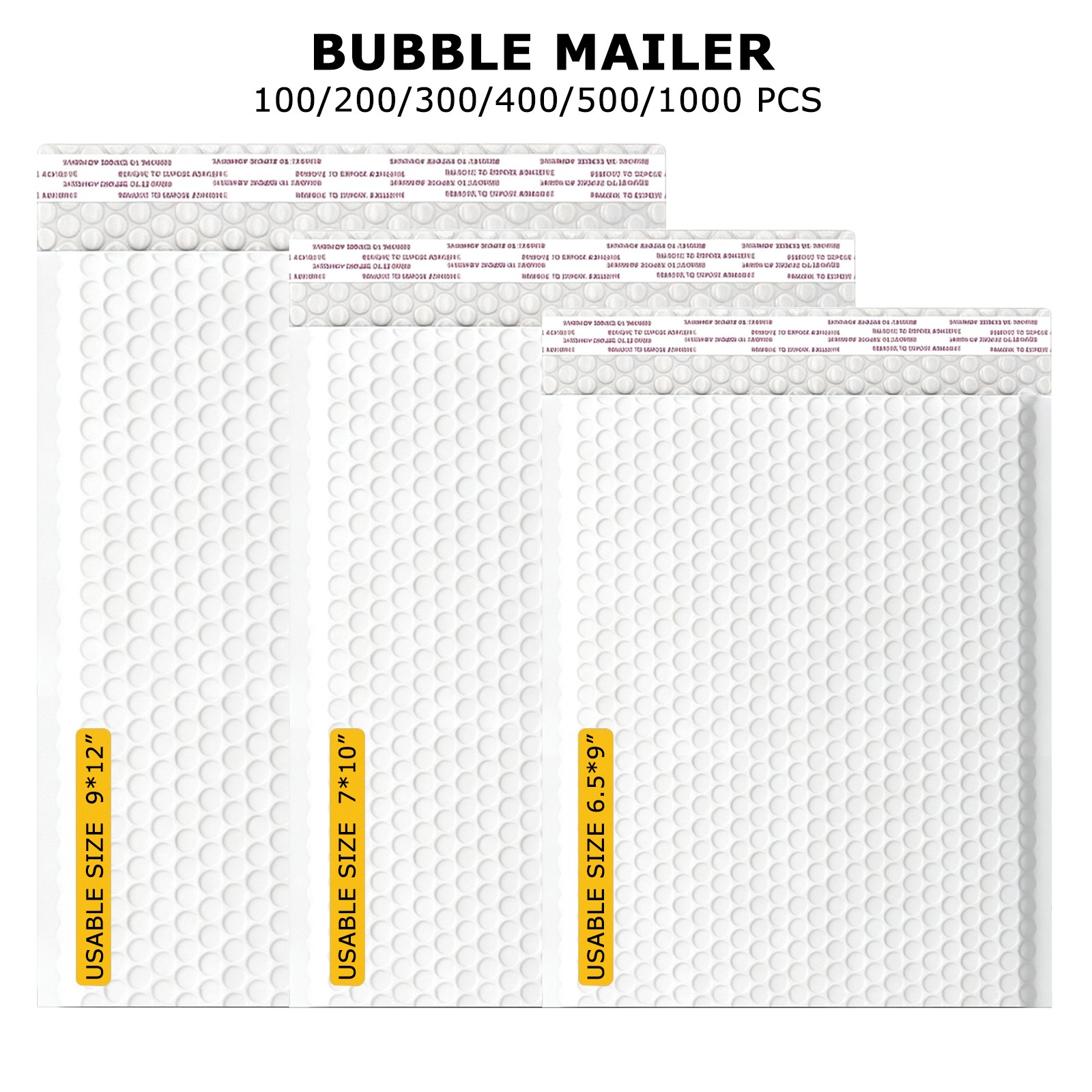 Any Size Poly Bubble Mailers Shipping Mailing Padded Bags Bubble Envelopes White