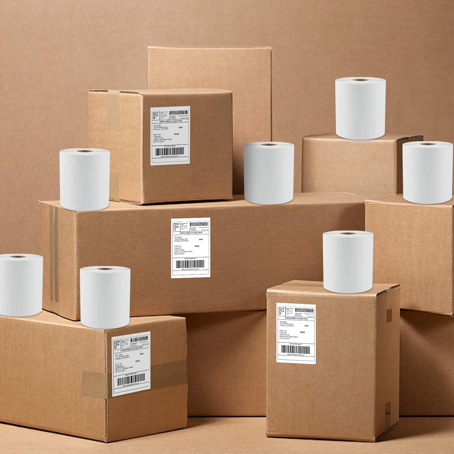 4″ x 6″ Direct Thermal Address Shipping Labels Fanfold Rolls for Zebra & Rollo