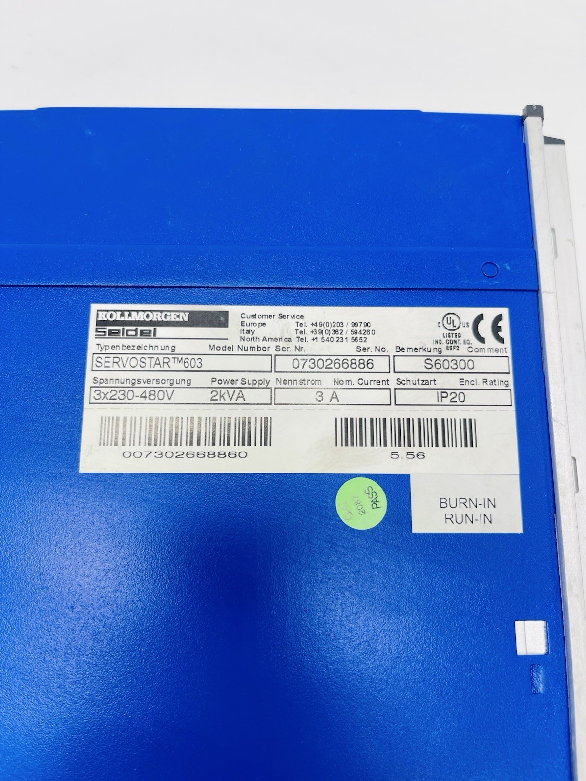 KOLLMORGEN S60300 Servo Controller SERVOSTAR 603