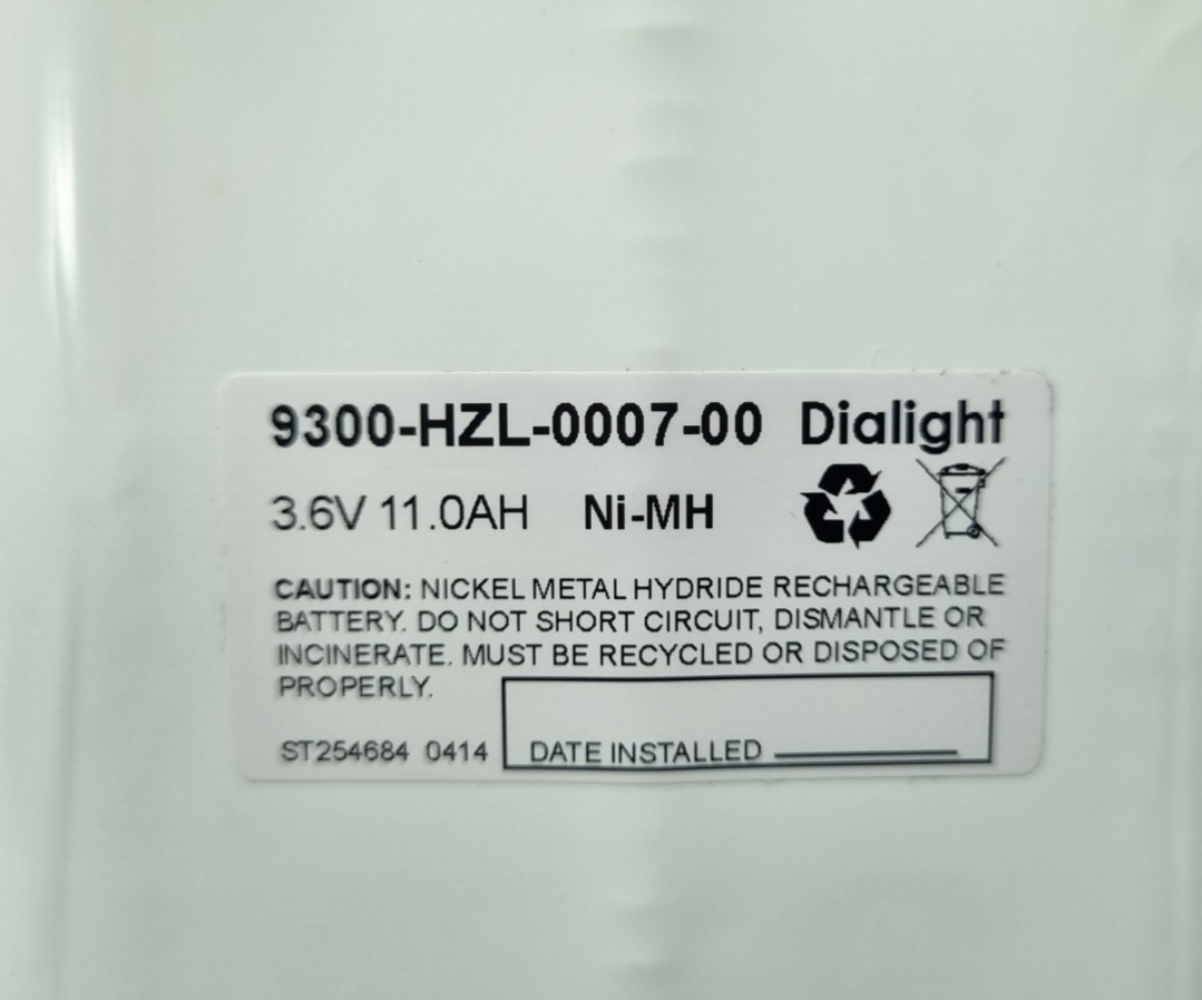 Dialight 9300-HZL-0007-00 Replacement Battery 3.6V 11.0AH Ni-MH / LSXBATREP1