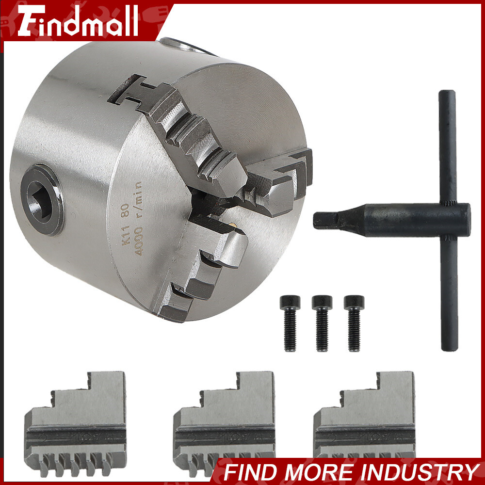 Chuck Manual Chuck 3″ K11-80 Self-centering Lathe Drilling Part 80mm 3 Jaw Lathe
