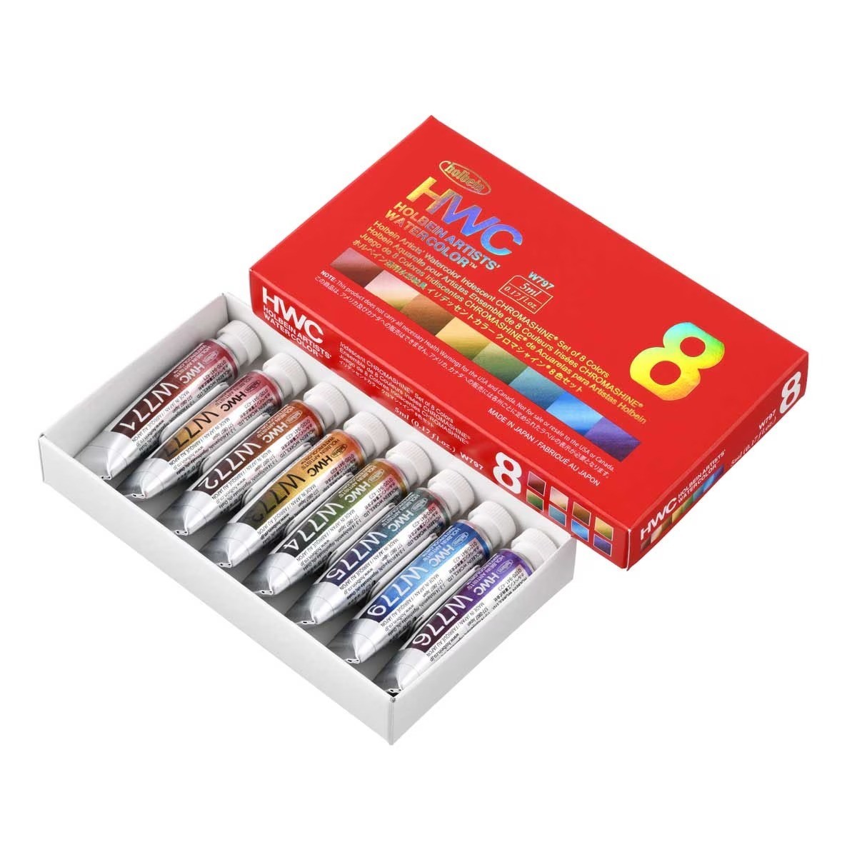 Holbain Iridescent Watercolor Chroma Shine & Chroma Pearl 16 Colors Set 5ml