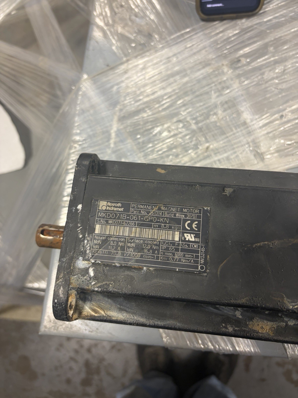 Rexroth Indramat MKD071B-061-GP0-KN Servo Motor USED